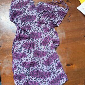 Purple Scarf with Cheetah Pattern